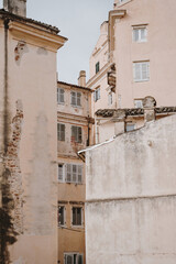 Weathered Buildings in Urban Alley