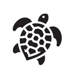 Fototapeta premium Turtle silhouette black and white vector icon