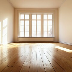 Sunlit empty room with hardwood floors and large windows (39)