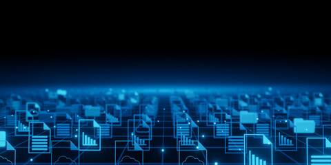 Digital Document Management Data Network Background
