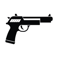 silhouette pistol on white background