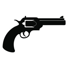 silhouette pistol on white background