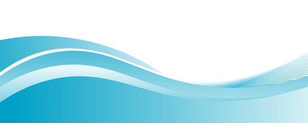 Obraz premium Blue and white business wave banner background. vector