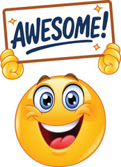 Happy Emoji Emoticon Wearing a Magician's Top Hat and Holding a Magic Wand