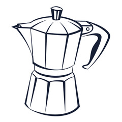 silhouette kettle on white background 