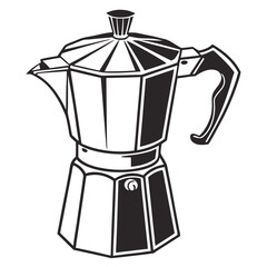 silhouette kettle on white background 