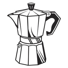 silhouette kettle on white background 