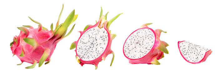 dragon fruit on white background	