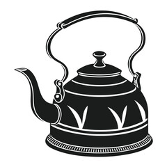 silhouette kettle on white background 