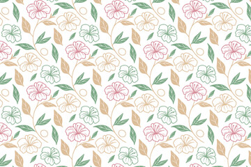 line floral minimal fabric sketch.seamless nature print wrapping paper.pillow cover trendy design table top.modern fashion floral repeat texture.home textile one line stylish

