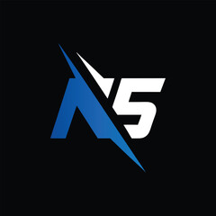 Modern Monogram Logo with Bold Letterform and Diagonal Split Style on Black Background

