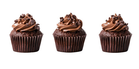 Chocolate Muffin Assortment Isolated On Transparent Background 