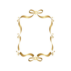 Gold Ribbon Frame with Bow Design
