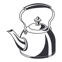 silhouette kettle on white background 