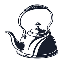 silhouette kettle on white background 