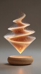 Scent-based therapy using natural essential oils and botanicals, A captivating spiral of glowing particles, radiating soft light. Designed for holistic wellness with scent-based therapy practices