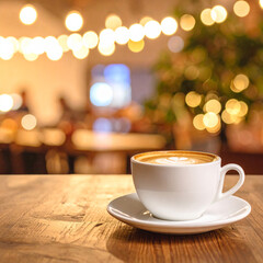 Obraz premium Cozy cafe with coffee, Generated image