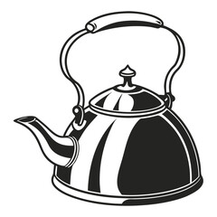 silhouette kettle on white background 