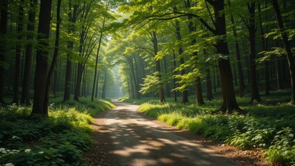 Obraz premium Serene Forest Path for Nature Walks and Relaxation