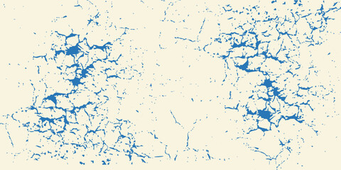 Grunge grainy blue brush stroke with spray texture. Hand drawn distress damaged vintage banner with zigzag bold line. Rough thick brush stroke texture. Spray paint effect vector background.