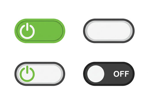 A set of four toggle buttons in different states including on off and neutral positions shown clearly