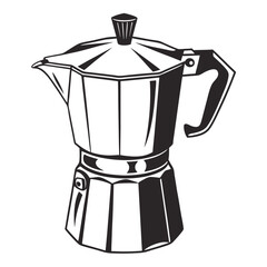 silhouette kettle on white background 