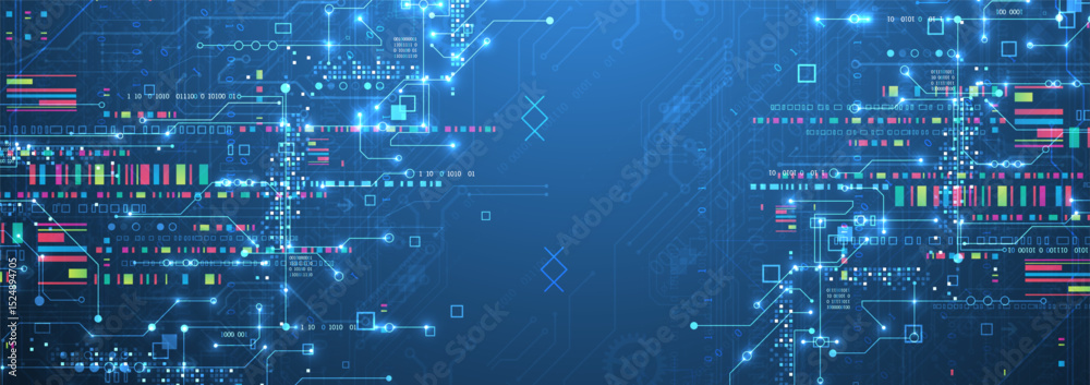 Canvas Prints abstract technology concept. circuit board color background. vector illustration