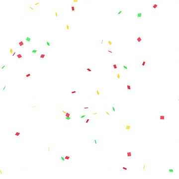 シンプルな3色紙吹雪のループ動画（赤・緑・黄）【正方形ビデオ】