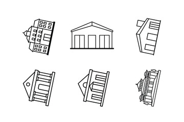 line art building design bundle