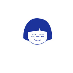 Vector logo design template and graphic element for advertising, branding, poster and banner funny woman cartoon illustration abstract sticker line icon