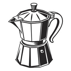 silhouette kettle on white background 