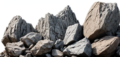 A striking arrangement of gray rocks and boulders creating an image of a rocky landscape