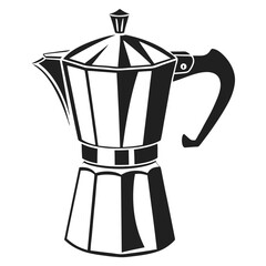 silhouette kettle on white background 