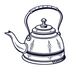 silhouette kettle on white background