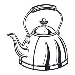 silhouette kettle on white background