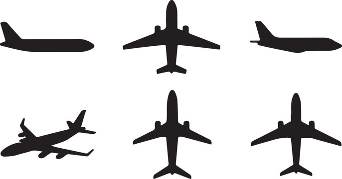 airplane silhouette, jet plane vector, aircraft outline, flying plane icon, commercial plane shape, plane in flight sketch, aviation silhouette image, jetliner clipart,