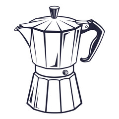 silhouette kettle on white background