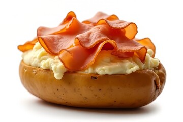 Baked Potato with Smoked Meat and Creamy Filling