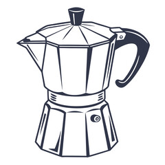 silhouette kettle on white background