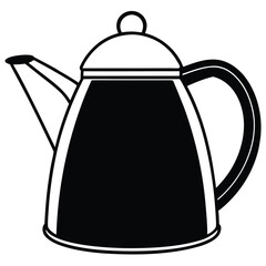 silhouette kettle on white background