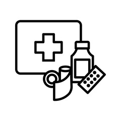 Fototapeta premium emergency equipment icon white on background