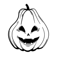 Funny Halloween pumpkin - Jack o'lantern, sketch style. Vector illustration isolated on a white background