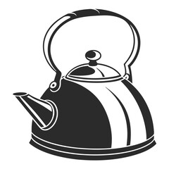 silhouette kettle on white background