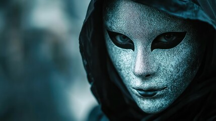 Obraz premium A masked figure with an enigmatic expression