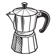 silhouette kettle on white background