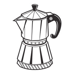 silhouette kettle on white background