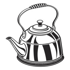 silhouette kettle on white background