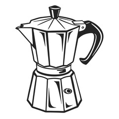 silhouette kettle on white background