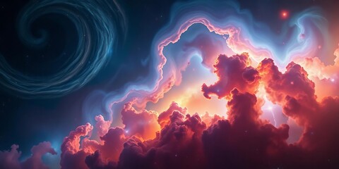 Swirling Nebulae Vibrant Cosmic Dust