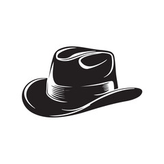 Vector illustration of a classic cowboy hat with a wide brim and curved edges. Perfect for Western-themed designs, vintage fashion, wild west graphics, costume elements, or country-style branding